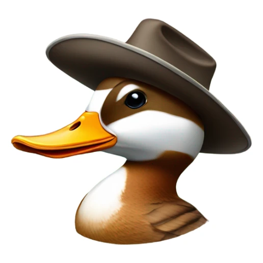 Banded Mallard wearing a cowboy hat smoking sticker