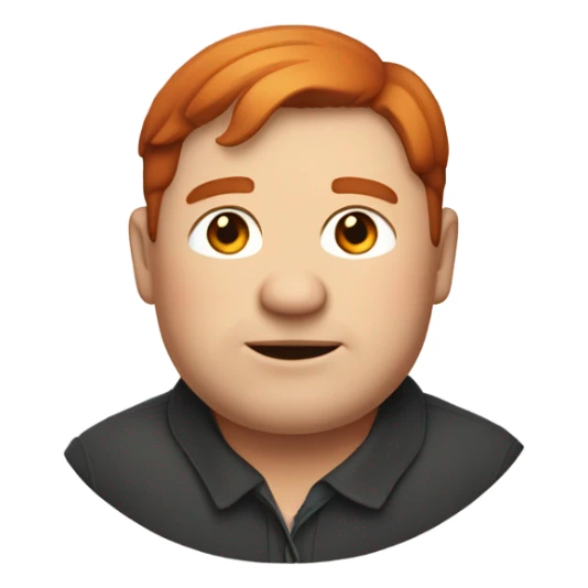A slightly chubby middle aged man with short red hair parted in the middle sticker