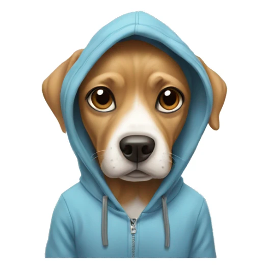 Dog wearing a hoodie sticker