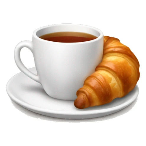 cup of tea with croissant sticker