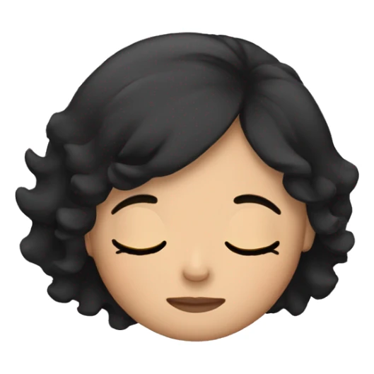 Girl with black hair sleeping sticker