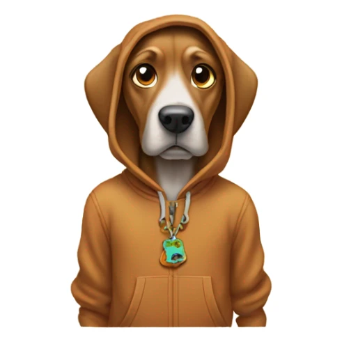 Dog Wearing a Scooby Doo hoodie sticker