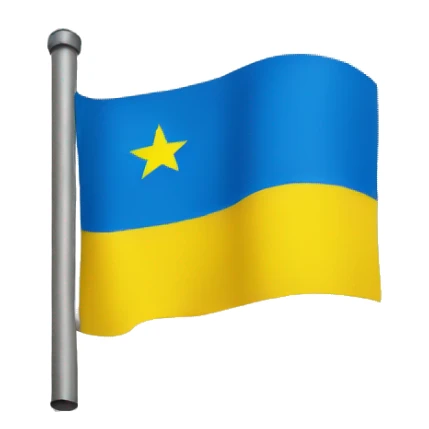 Ukraine flag with black star in the middle sticker