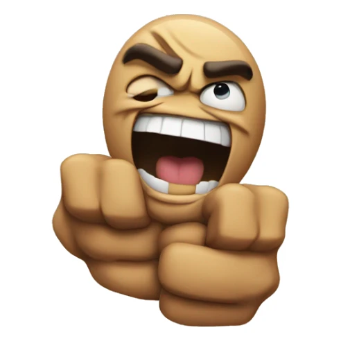 Very mad emoji with a clenched fist sticker