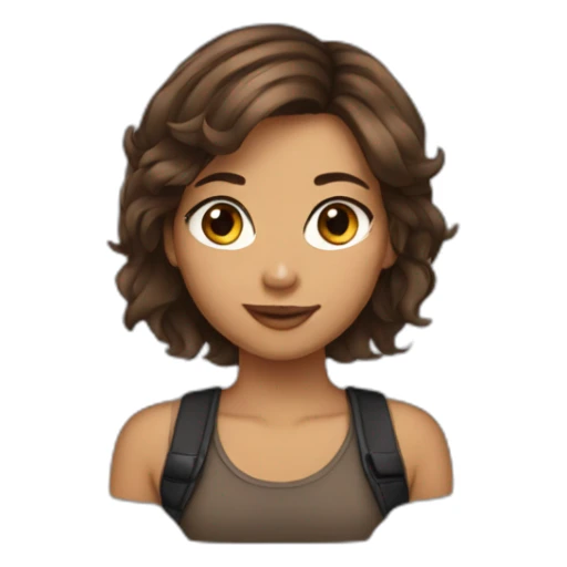 brown hair girl dj sticker