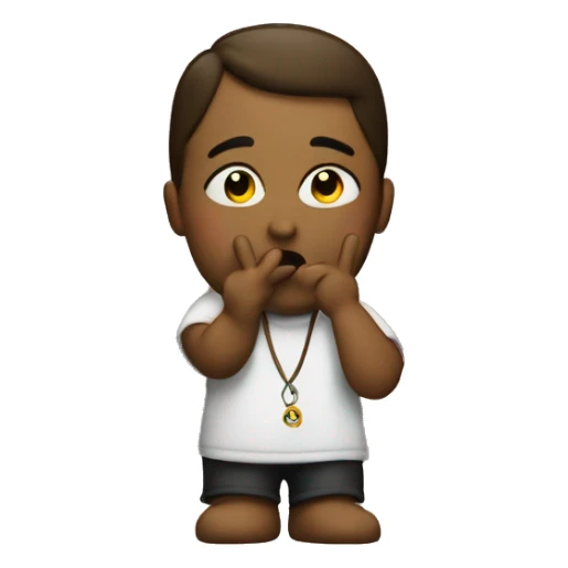 Blowing a kiss holding the peace sign sticker