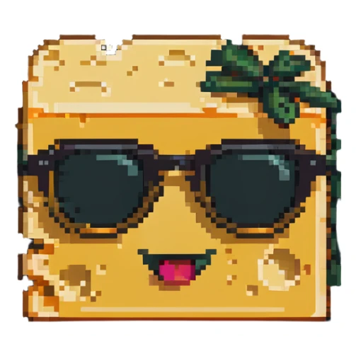 piece of cheese wearing sunglasses sticker