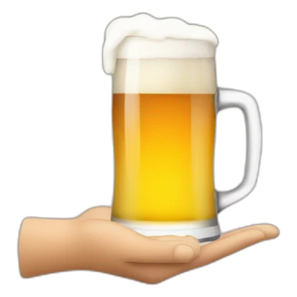 hand holding a tray with beer in it sticker