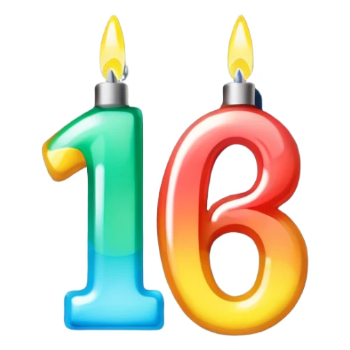 the number "1637" with Christmas lights wrapping it sticker