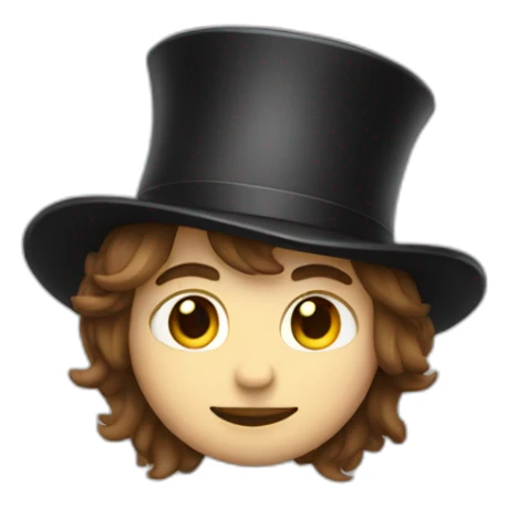 magician with side bangs, brown hair sticker
