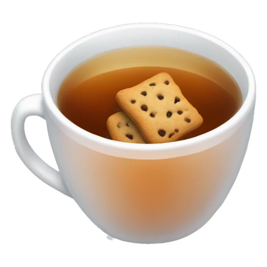 a cup of tea with cookies sticker