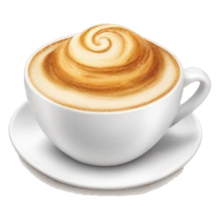 Cup of cappuccino with croissant sticker