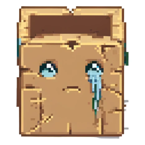 A broken software package depicted as a box with cracks and a sad face sticker