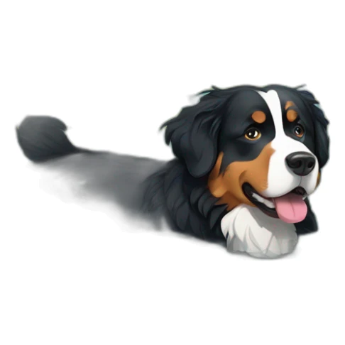 Bernese mountain dog swimming in a lake sticker