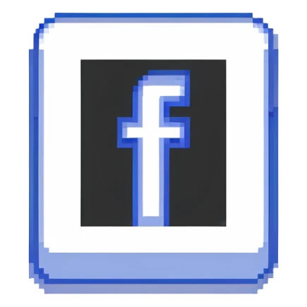 Facebook logo with blue square and white f sticker