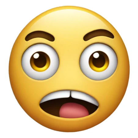 Emoji Staring in shock with mouth closed and wide open eyes looking terrified sticker
