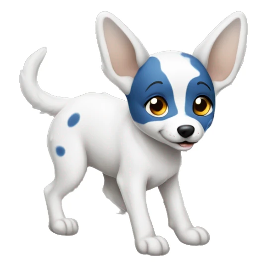 White blue healer digging with dirt flying up sticker