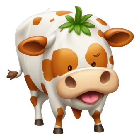 angry cantaloupe splattered cow sticker