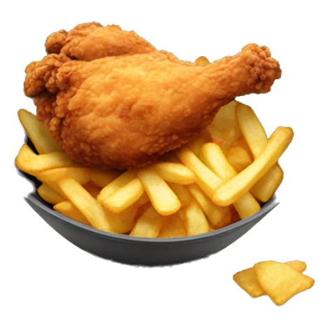 fried chicken in a bowl with chips sticker