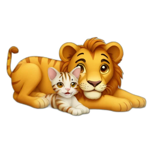 Lionne with baby tigger cat sticker