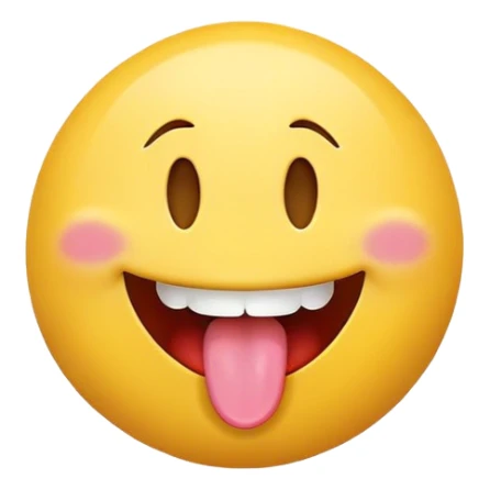 Smiley face with tongue out and open mouth  sticker