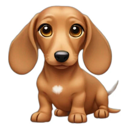 A fawn colored dachshund with two angel wings sticker