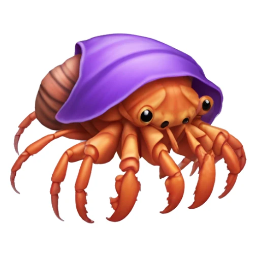 Purple orange smiling hermit crab less leggu sticker