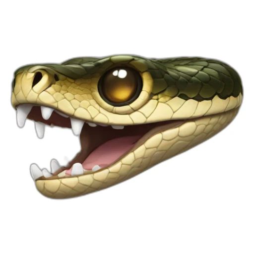 generat snake head which is circle and has eye make it s look up and mouth sticker