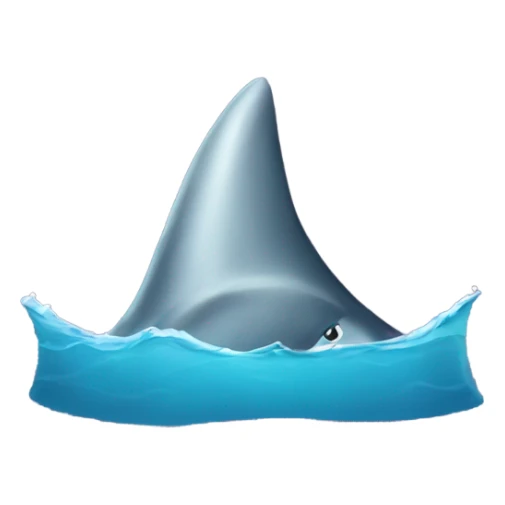 Shark fin sticking out of ocean sticker