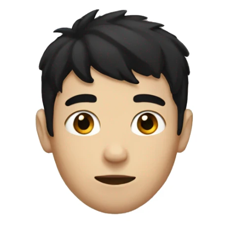 boy with black hair black eye sticker