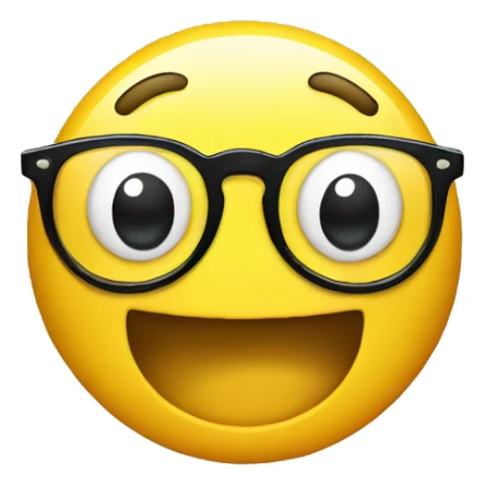 Round yellow smiley with glasses and pimples and with front teeth out sticker