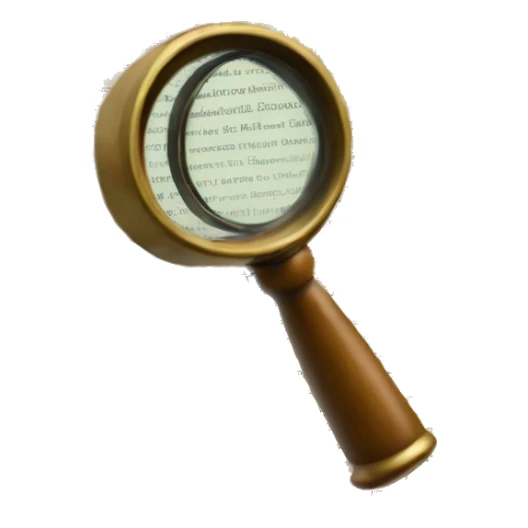 vintage book with magnifying glass sticker