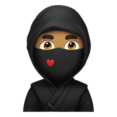 ninja with heart eyes sticker