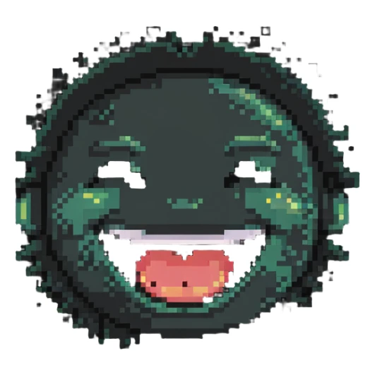 face split in half - one side happy smiling with big grin, other side angry with steam coming from nose sticker