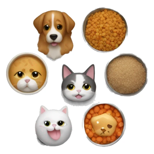 Dog cat bowl food in line sticker