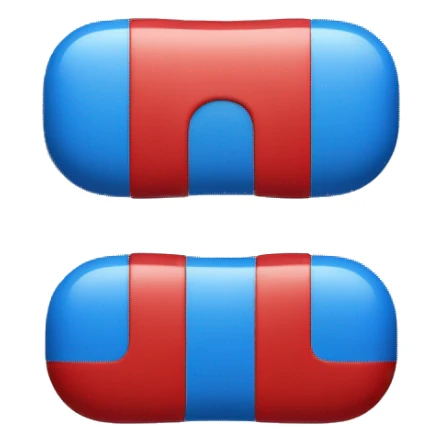 Blue V and red V stacked on top of one another sticker