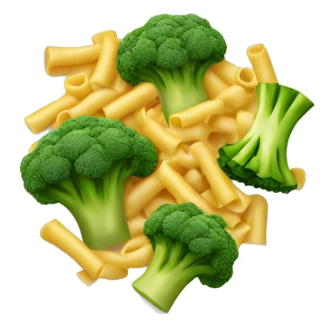 dish with macaroni and pieces of broccoli sticker