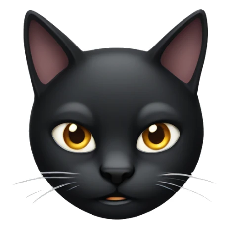 angry male black cat with white whiskers sticker