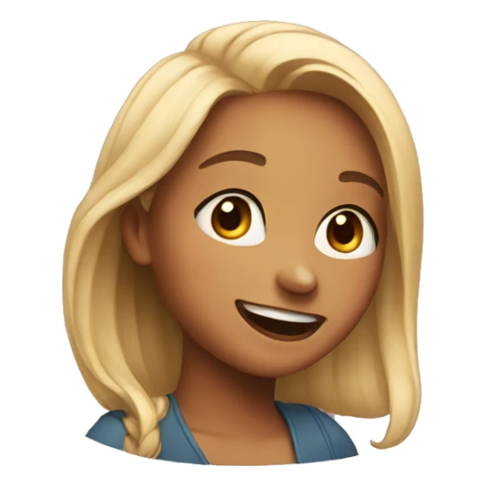 Girl looking away but laughing sticker