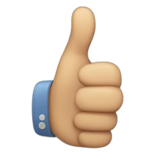 thumbs up emoji where the thumb is missing, the hand has only four fingers sticker