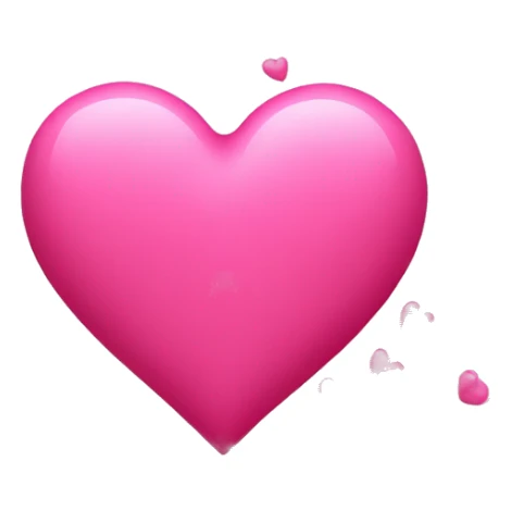 Create a pink heart with smaller pink hearts floating around it sticker