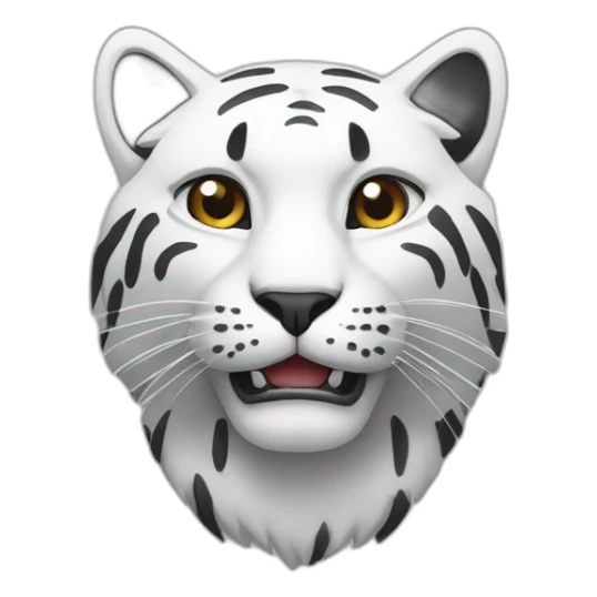 Big cat white and black agresiv sticker