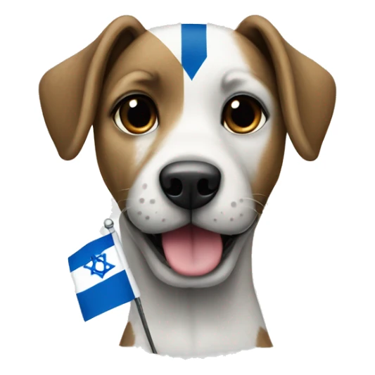 A dog painted with the flag of Israel  sticker