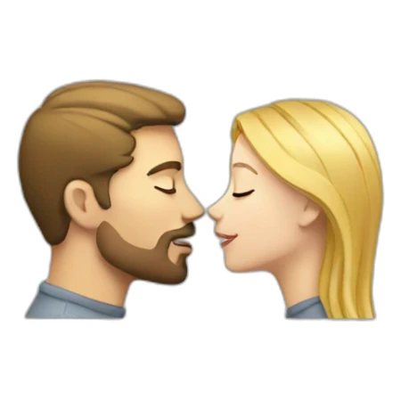 White man kiss white female sticker