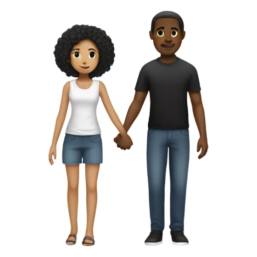 Black man holding hands with mixed girl  sticker
