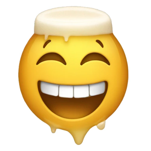 Laughing Emoji With hair With Bier  sticker