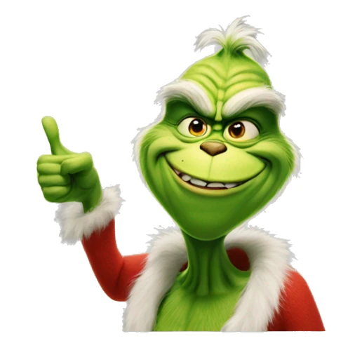 The grinch giving a thumbs up sticker