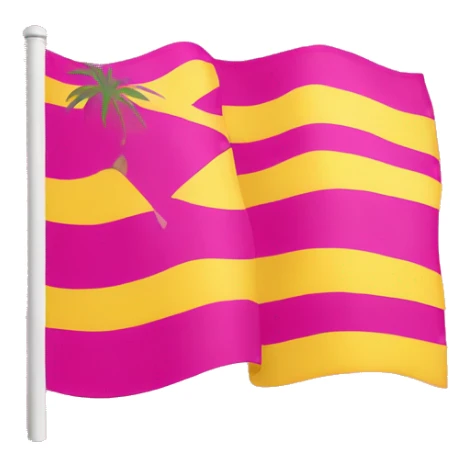floptropica flag with a pink background and yellow stripes sticker