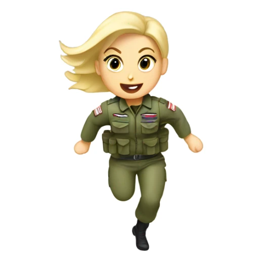 Blonde female paratrooper running to bathroom  sticker