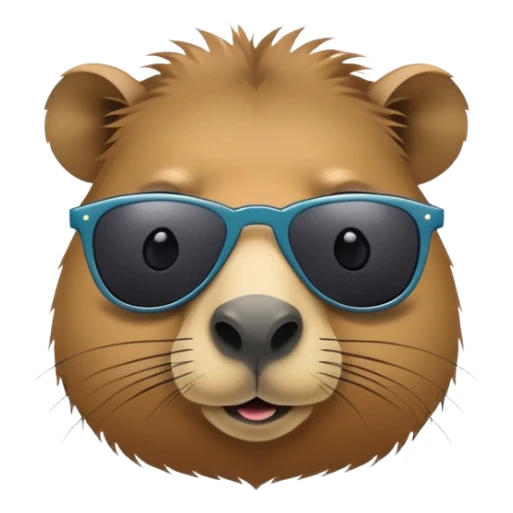cool capybara wearing fashionable dark sunglasses sticker